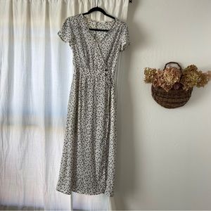 Sienna Sky floral faux wrap dress.